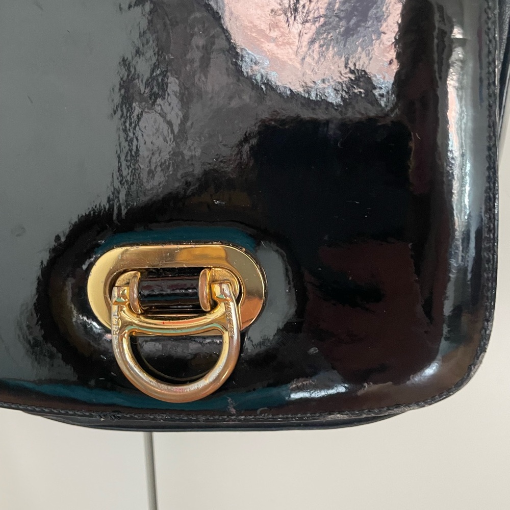 ❤️Ralph Lauren - Discontinued Crossbody Bag Black with Golden Metallic D… - Picture 5 of 17